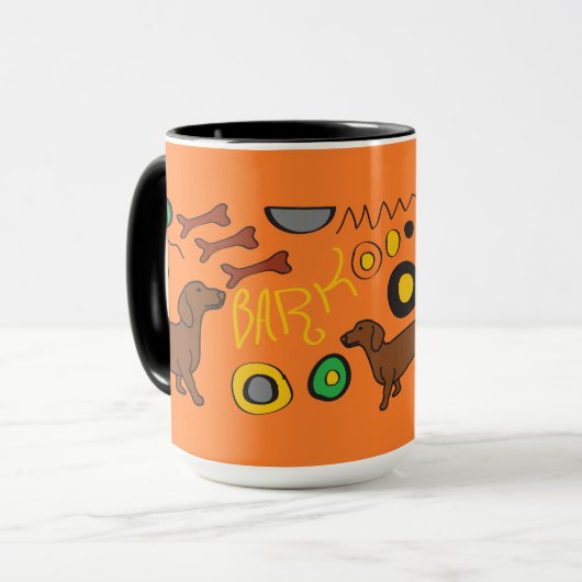 Dachshund Ceramic Mok Cup (Voorkant links)