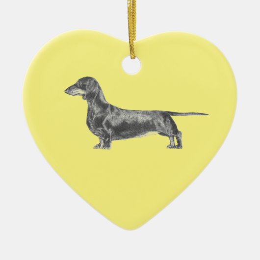Dachshund Ceramic Ornament (Voorkant)