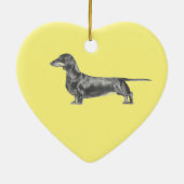 Dachshund Ceramic Ornament (Achterkant)