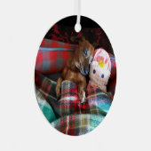 Dachshund Ceramic Ornament (Voorkant Rechts)