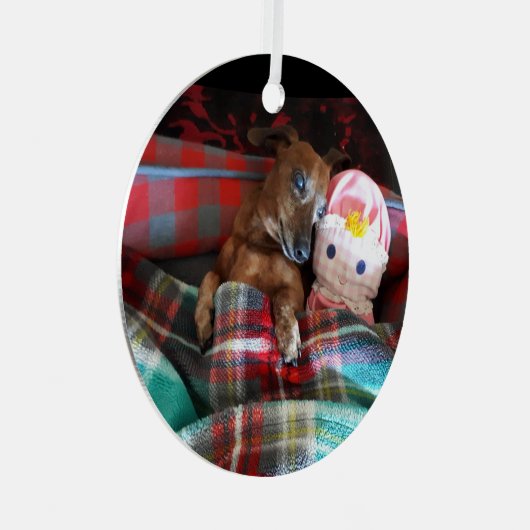 Dachshund Ceramic Ornament (Voorkant Rechts)