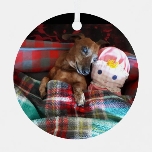 Dachshund Ceramic Ornament (Voorkant)