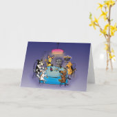 Dachshund Chanoeka Kaart! Honden spelen Driedel! Kaart (Gele Bloem)