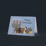 Dachshund Chanoeka Kaart Menorah Dreidel4<br><div class="desc">Het herdenken van familie en vrienden tijdens het Chanoekaseizoen is een prachtige manier om contact te houden met de mensen waar je van houdt en waar je om geeft. Ik heb met liefde en zorg een Chanoekaartje voor honden gemaakt en ik ben er zeker van dat iedereen die van honden...</div>