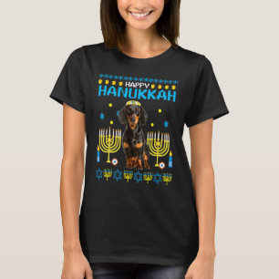 Dachshund Chanukah Jewish Ugly Hanukkah Pajamas Ch T-shirt