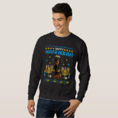 Dachshund Chanukah Jewish Ugly Hanukkah Sweater Pa (Voorkant volledig)