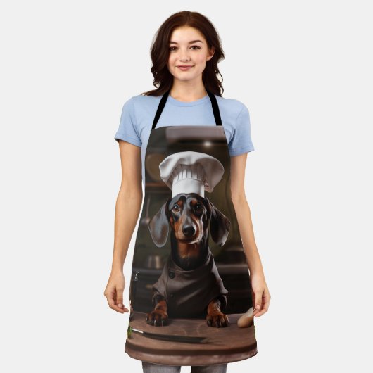 Dachshund Chef Weiner Dog Schort (Gedragen)