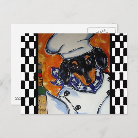 Dachshund Chefs Briefkaart (Voorkant / Achterkant)