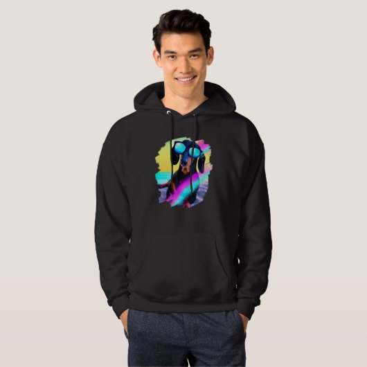 Dachshund Chiweenie Wiener Dog Chilling Beach Hoodie (Voorkant volledig)