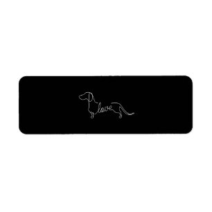 Dachshund Chiweenie Wiener Dog Love Art Sketch Etiket