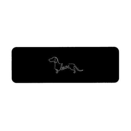 Dachshund Chiweenie Wiener Dog Love Art Sketch Etiket (Voorkant)