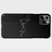 Dachshund Chiweenie Wiener Dog Love Art Sketch iPhone Hoesje (Achterkant horizontaal)