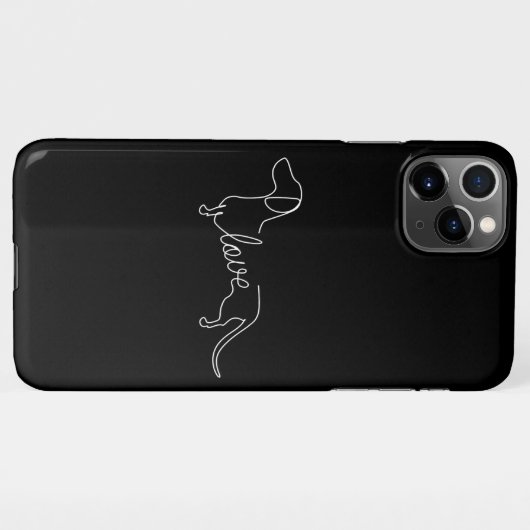 Dachshund Chiweenie Wiener Dog Love Art Sketch iPhone Hoesje (Achterkant horizontaal)