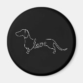 Dachshund Chiweenie Wiener Dog Love Art Sketch Magneet (Voorkant)