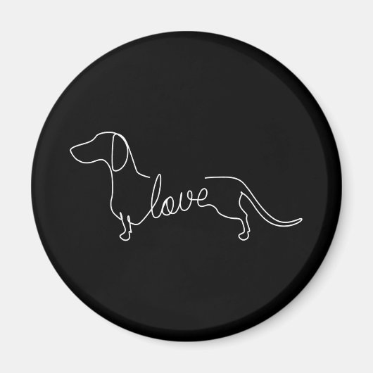 Dachshund Chiweenie Wiener Dog Love Art Sketch Magneet (Voorkant)