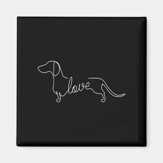 Dachshund Chiweenie Wiener Dog Love Art Sketch Magneet (Voorkant)