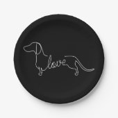 Dachshund Chiweenie Wiener Dog Love Art Sketch Papieren Bordje (Voorkant)