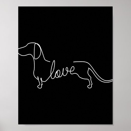 Dachshund Chiweenie Wiener Dog Love Art Sketch Poster (Voorkant)