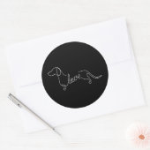 Dachshund Chiweenie Wiener Dog Love Art Sketch Ronde Sticker (Envelop)
