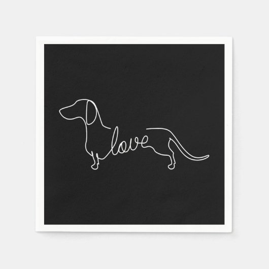 Dachshund Chiweenie Wiener Dog Love Art Sketch Servet (Voorkant)