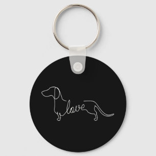 Dachshund Chiweenie Wiener Dog Love Art Sketch Sleutelhanger