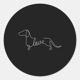 Dachshund Chiweenie Wiener Dog Love Art Sketting Ronde Sticker