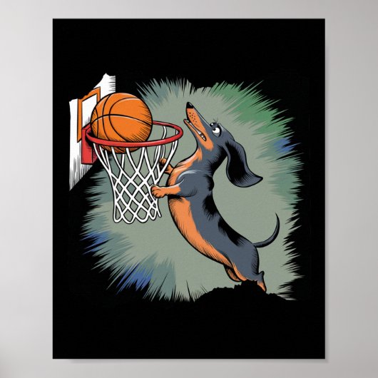Dachshund Chiweenie Wiener Dog Speelt Skelet Grapp Poster (Voorkant)