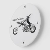 Dachshund Chopper Motorcycle Rider Clock Grote Klok (Hoek)