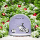 Dachshund Chopper Motorcycle Rider Sneeuwbol (Kerstmis)