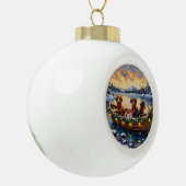 Dachshund Christmas Boat Holiday Keramische Bal Ornament (Links)