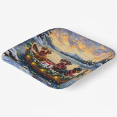 Dachshund Christmas Boat Holiday Papieren Bordje (Gebogen)