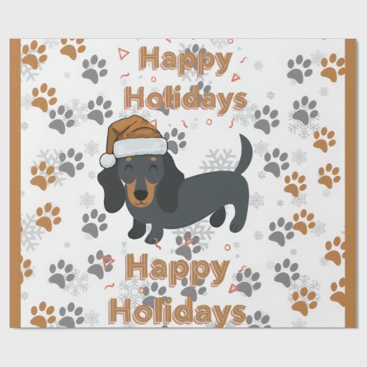 Dachshund christmas cadeaupapier (Vlak)