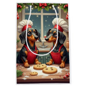 Dachshund Christmas Cookie Bakers Holiday Painting Medium Cadeauzakje (Voorkant)