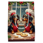 Dachshund Christmas Cookie Bakers Holiday Painting Medium Cadeauzakje (Achterkant)