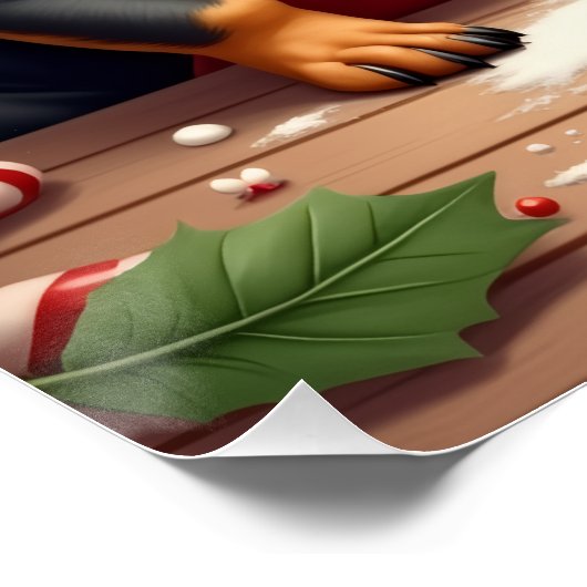 Dachshund Christmas Cookie Bakers Holiday Painting Perfect Poster (Hoek)