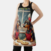 Dachshund Christmas Cookie Bakers Holiday Painting Schort (Insitu)