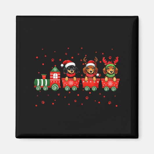Dachshund Christmas Dog Lights Santa Xmas Pet Dog  Magneet (Voorkant)