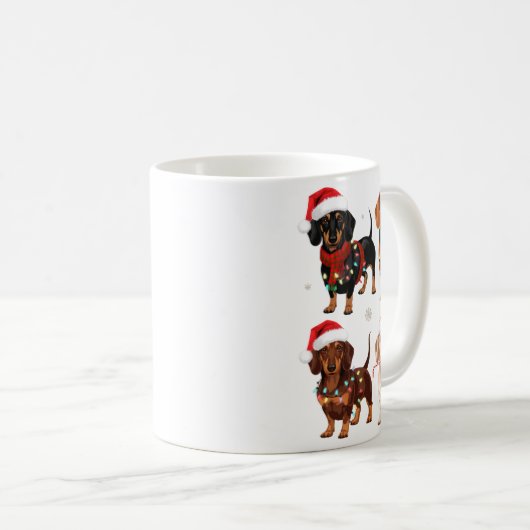 Dachshund Christmas Dog Mom Lover Xmas Gift  Koffiemok (Voorkant rechts)
