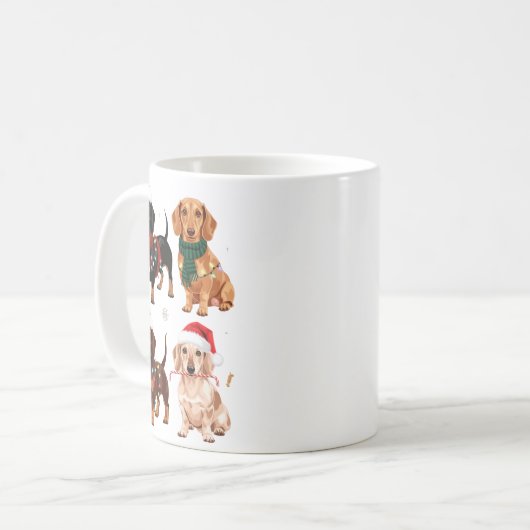 Dachshund Christmas Dog Mom Lover Xmas Gift  Koffiemok (Voorkant links)