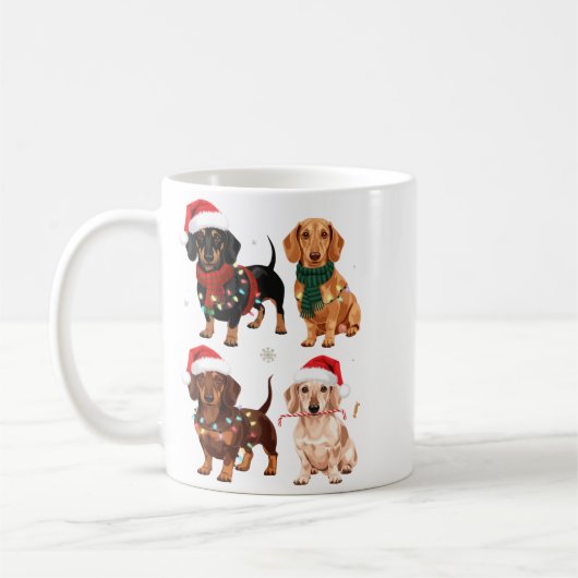 Dachshund Christmas Dog Mom Lover Xmas Gift  Koffiemok (Links)