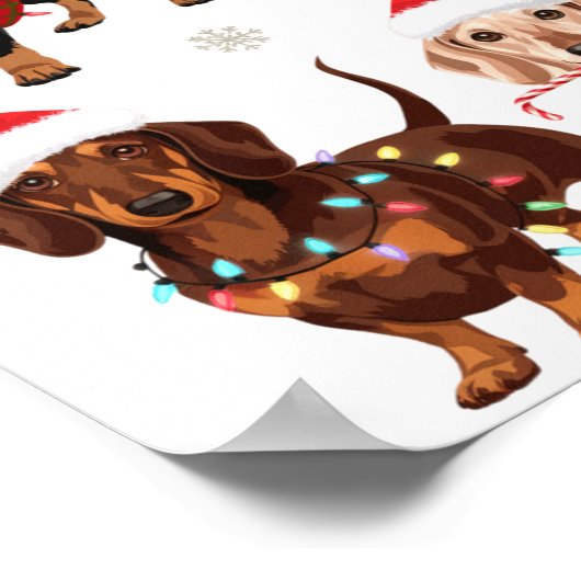Dachshund Christmas Dog Mom Lover Xmas Gift  Poster (Hoek)