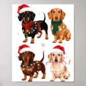 Dachshund Christmas Dog Mom Lover Xmas Gift  Poster (Voorkant)