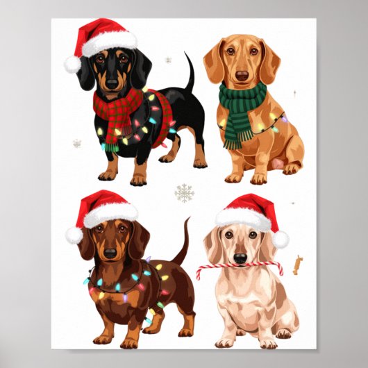 Dachshund Christmas Dog Mom Lover Xmas Gift  Poster (Voorkant)