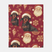 Dachshund christmas fleece deken (Voorkant)