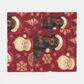 Dachshund christmas fleece deken (Voorkant (Horizontaal))