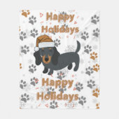 Dachshund christmas fleece deken (Voorkant)