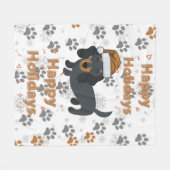 Dachshund christmas fleece deken (Voorkant (Horizontaal))