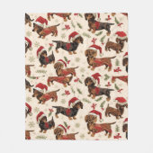 Dachshund christmas fleece deken (Voorkant)