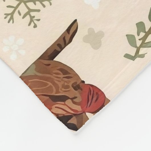 Dachshund christmas fleece deken (Hoek)