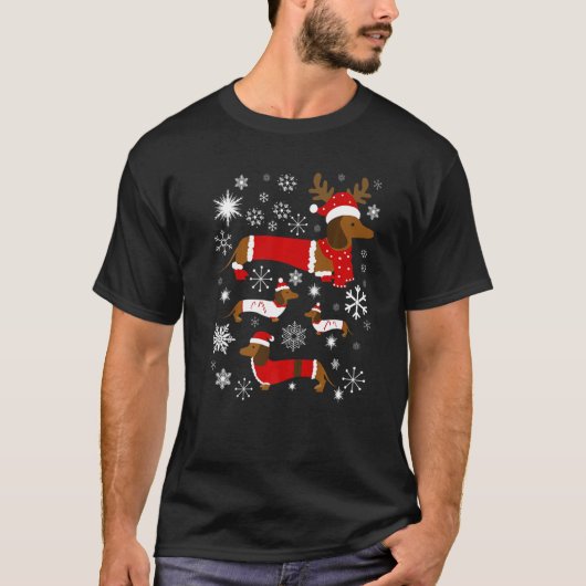 Dachshund Christmas For Dog T-shirt (Voorkant)